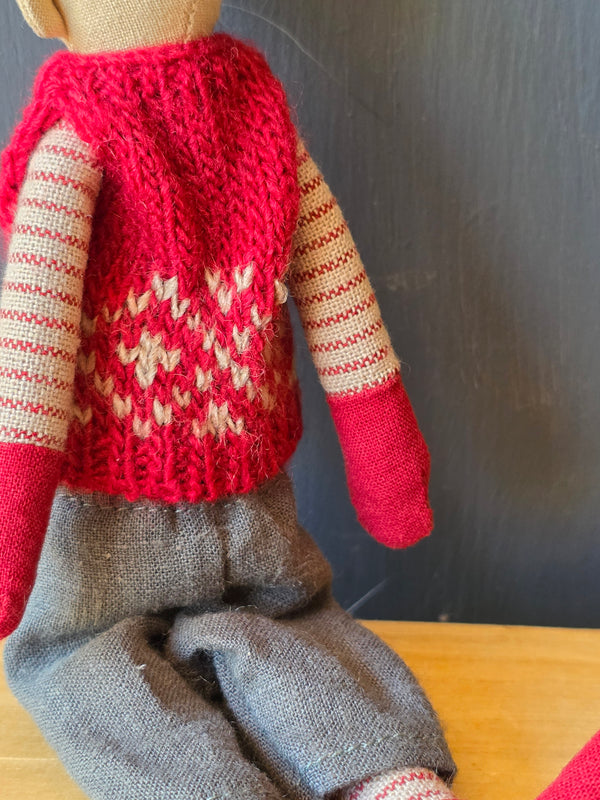 Maileg, Pixy, Size 1 - Boy - Red Knitted Vest