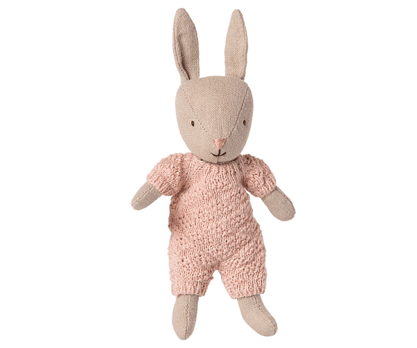 Maileg, Rabbit, Micro - Sand - Rose Knitted Suit