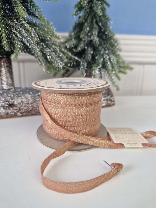 Maileg, Ribbon, 25 m - Vintage Rose/Gold