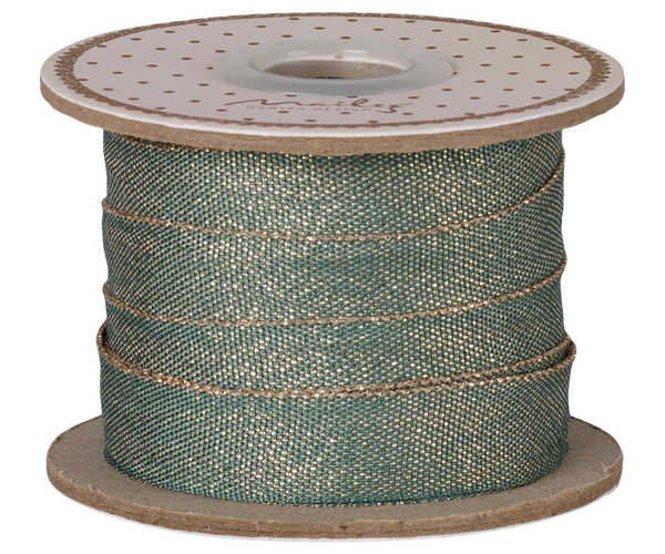 PRE-ORDER Maileg, Ribbon, Green/Gold 10M **DUE OCT**