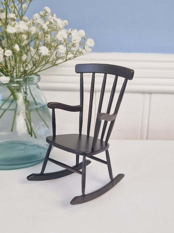 Maileg, Rocking Chair, Mouse - Anthracite
