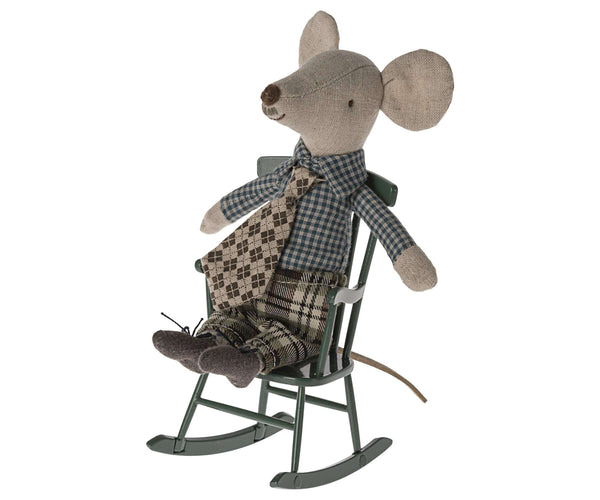 *Pre-Order* Maileg, Rocking Chair, Mouse - Dark Green (Due April)