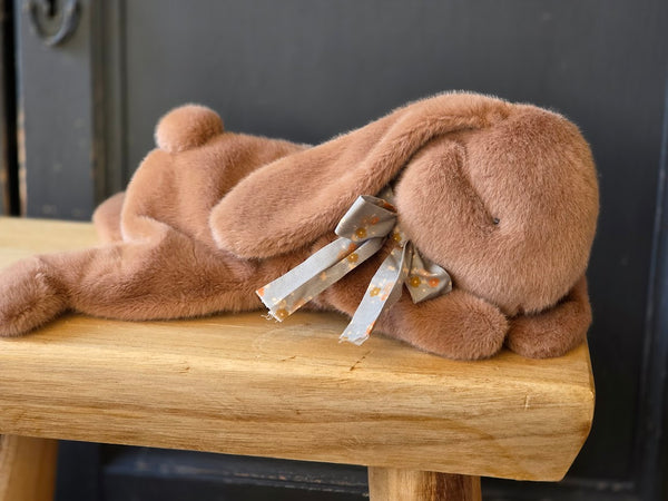 Maileg, Sleeping Bunny Plush, Small - Soft Brown
