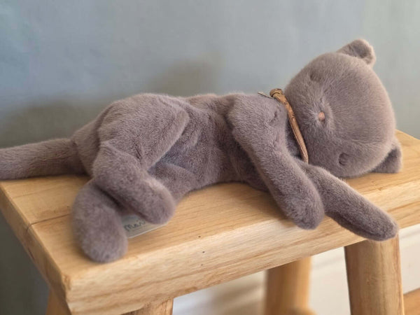 Maileg, Sleeping Kitten Plush, Medium - Grey