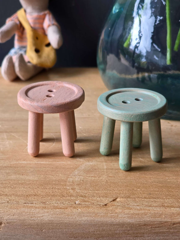 Maileg, Stool Set, Mouse - Light Rose/Light Mint