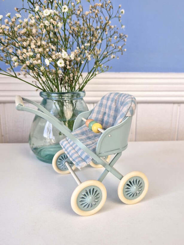 Maileg, Stroller, Baby Mice - Mint