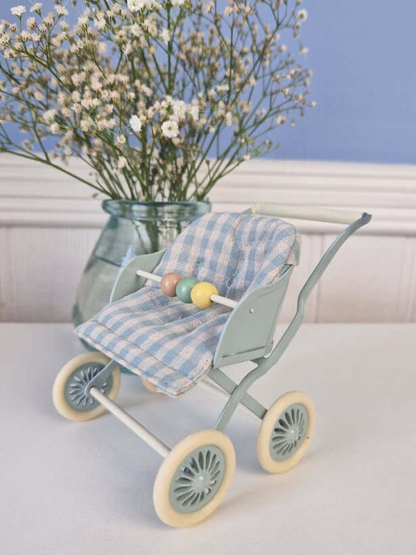 Maileg, Stroller, Baby Mice - Mint