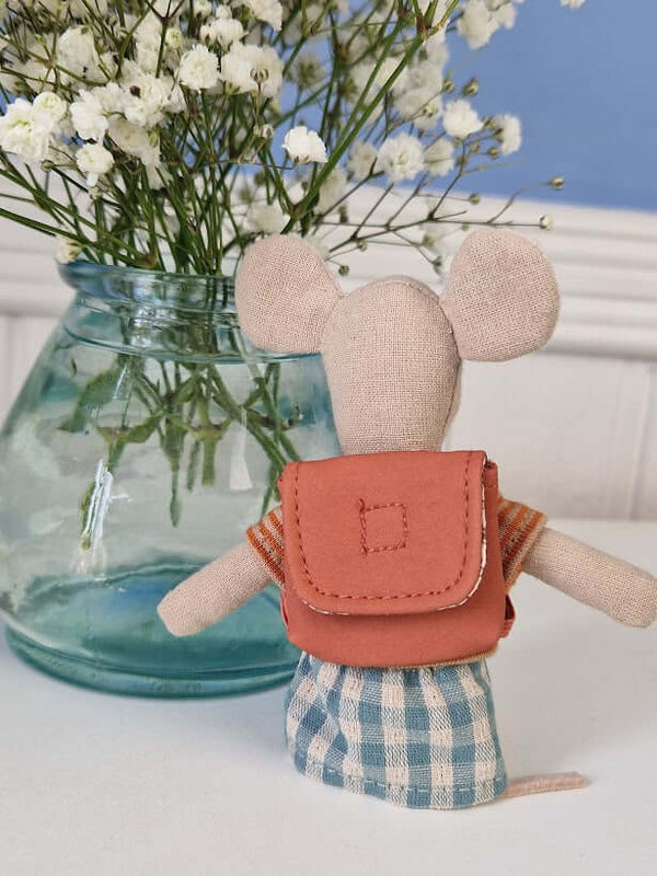 Maileg, Tricycle Mouse, Big Sister w Bag (Old Rose)