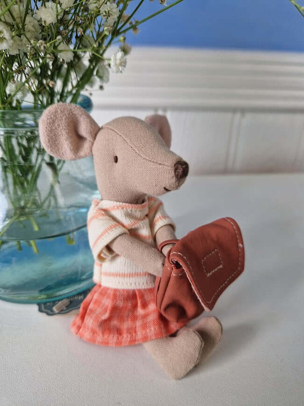 Maileg, Tricycle Mouse, Big Sister - Coral