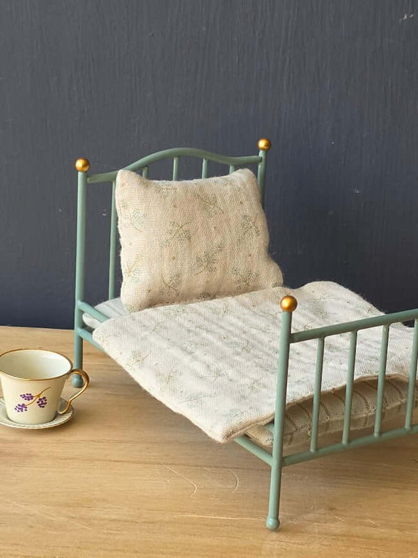 Maileg, Vintage Single Bed, Mouse - Mint