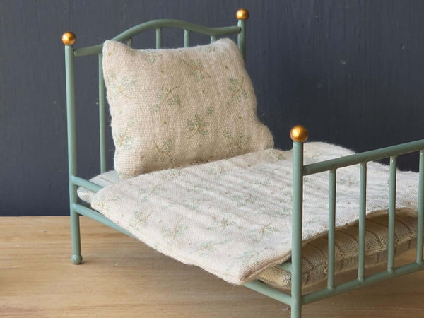 Maileg, Vintage Single Bed, Mouse - Mint