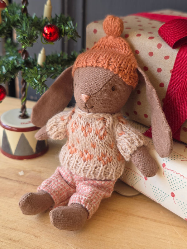 Maileg, Winter Bunny, Micro - Brown Rose