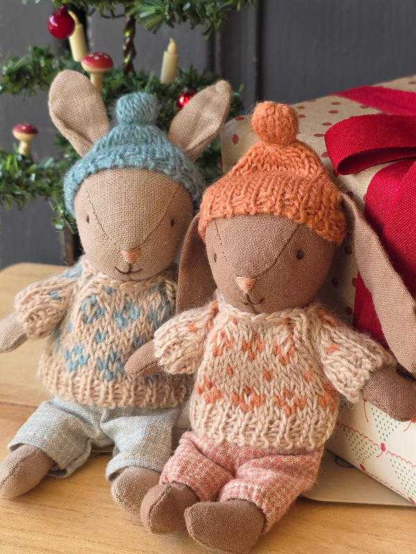 Maileg, Winter Bunny, Micro - Brown Rose