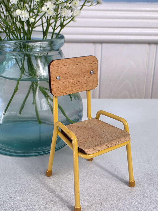 Maileg, Wooden Chair, Mouse - Yellow