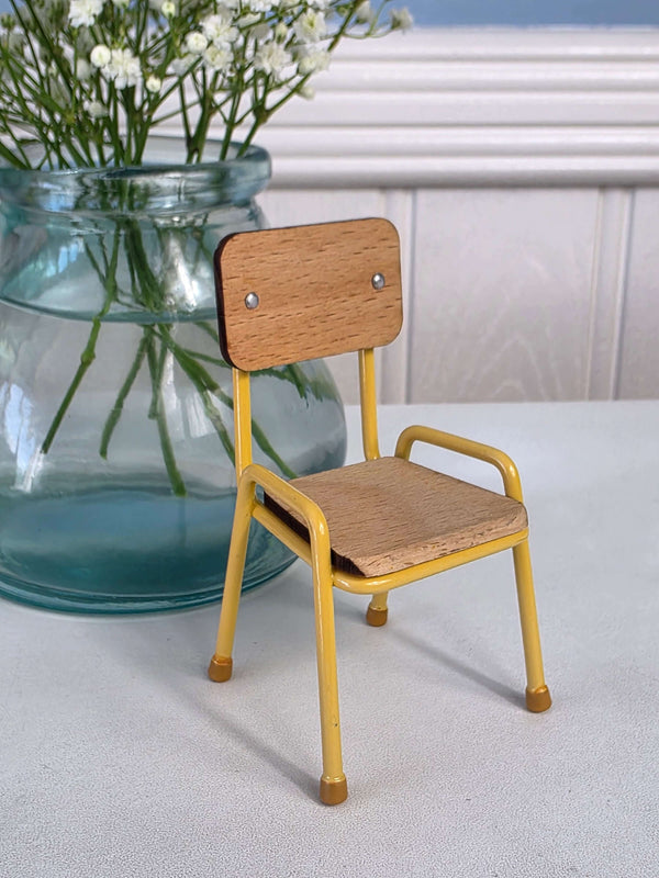 Maileg, Wooden Chair, Mouse - Yellow