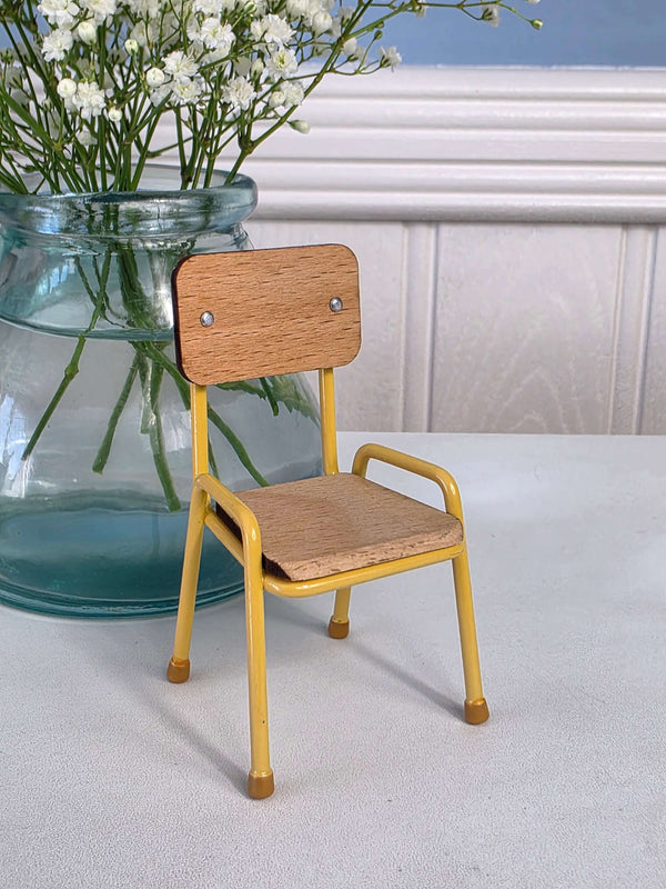 Maileg, Wooden Chair, Mouse - Yellow