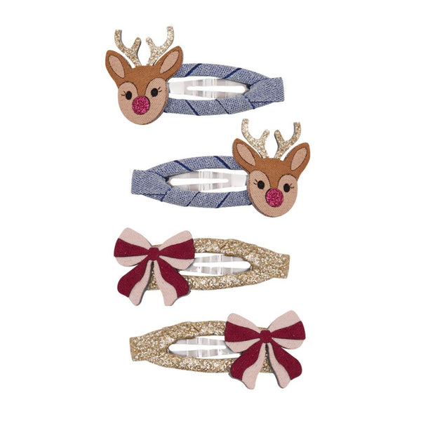 Mimi & Lula, Christmas Rudolph and Bow Hair Clips