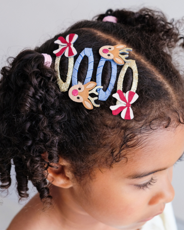 Mimi & Lula, Christmas Rudolph and Bow Hair Clips