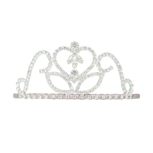 Mimi & Lula, Classic Princess Tiara with sparkling diamanté stones and soft pink ribbon band, perfect for little princesses.