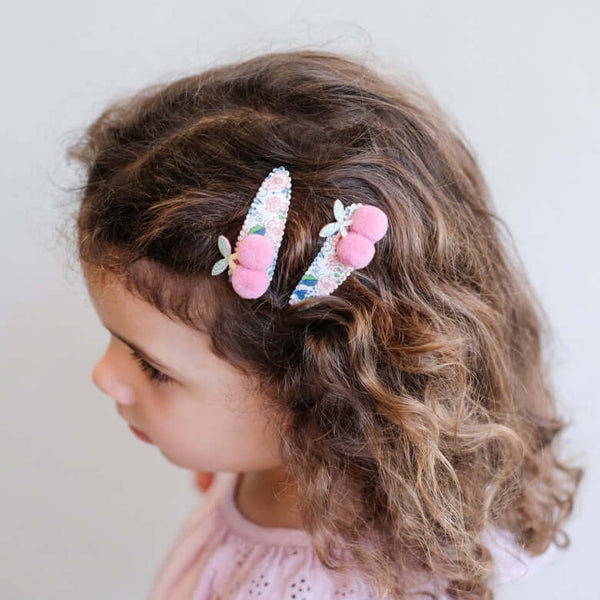 Mimi & Lula, Floral Pom Pom Cherries Clips