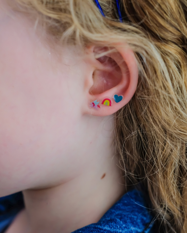 Mimi & Lula, Rainbow Castle Stick On Earrings