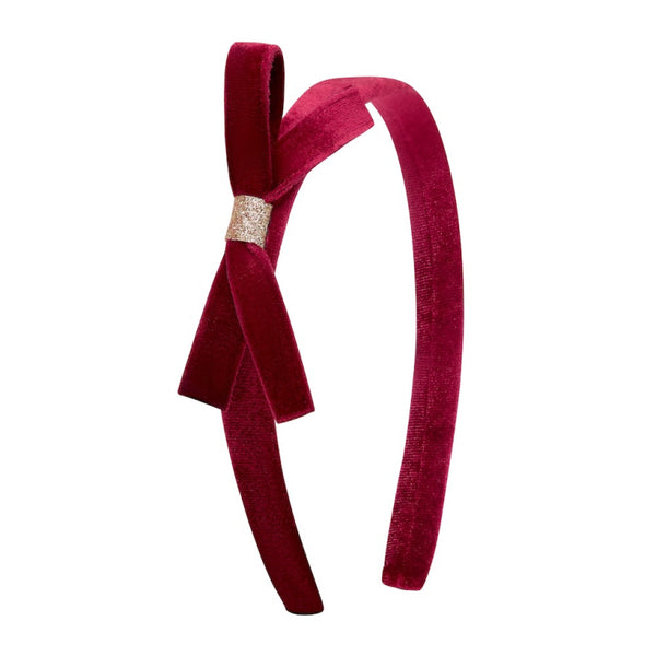 Mimi & Lula, Violet Bow Headband - Burgundy