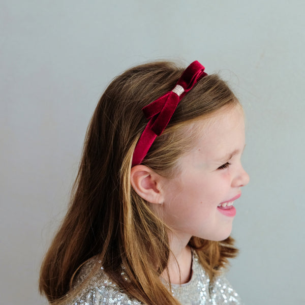 Mimi & Lula, Violet Bow Headband - Burgundy