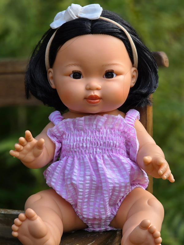 Agnes Smock Romper – Pink Gingham