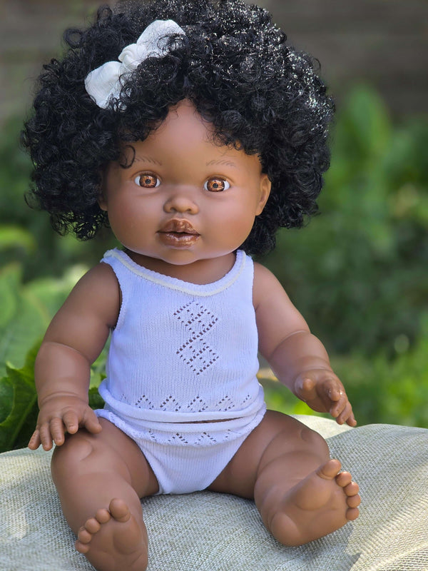Mini Colettos, Sarah (African Girl with Brown Eyes & Curly Hair)