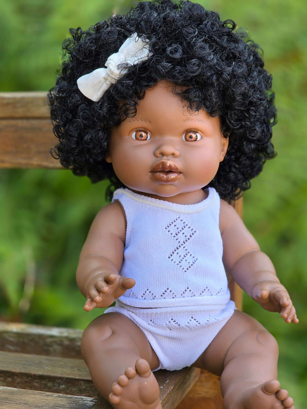 Mini Colettos, Sarah (African Girl with Brown Eyes & Curly Hair)