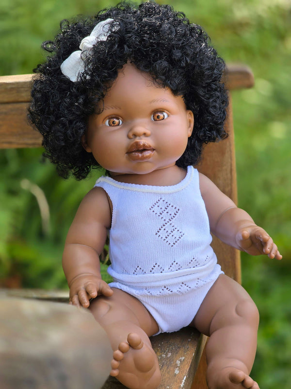 Mini Colettos, Sarah (African Girl with Brown Eyes & Curly Hair)