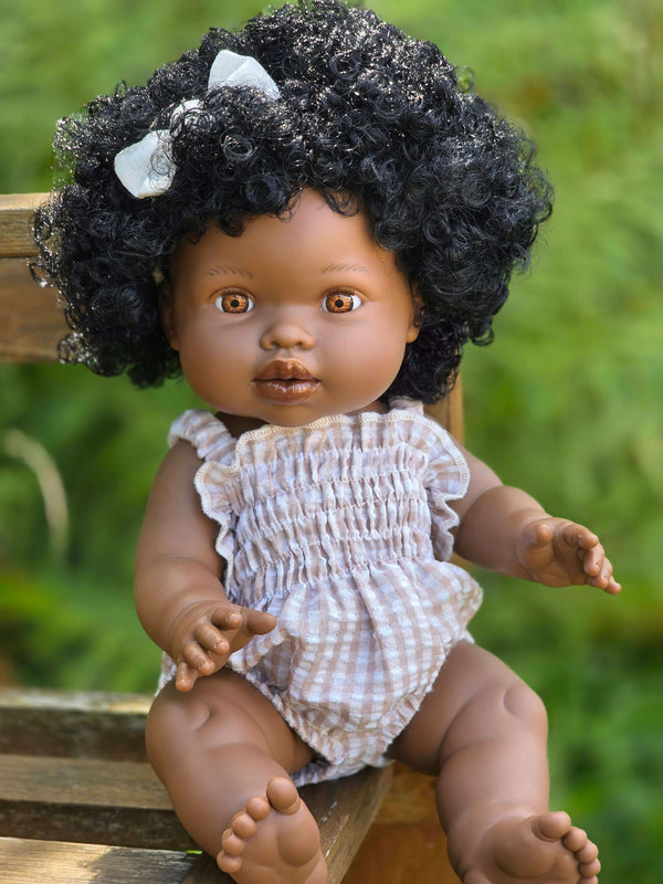 Mini Colettos, Sarah (African Girl with Brown Eyes & Curly Hair)