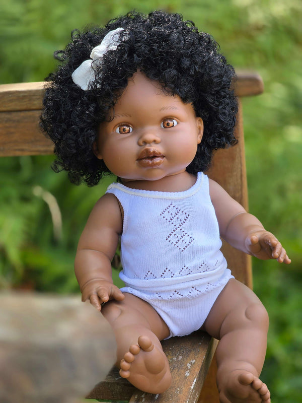 Mini Colettos, Sarah (African Girl with Brown Eyes & Curly Hair)