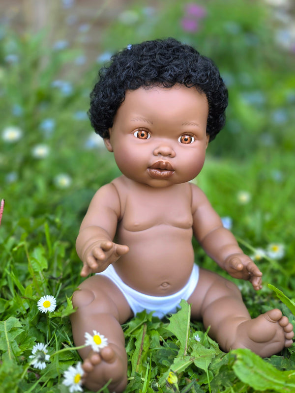 Mini Colettos, Satchel (African Boy Doll with Short Hair)