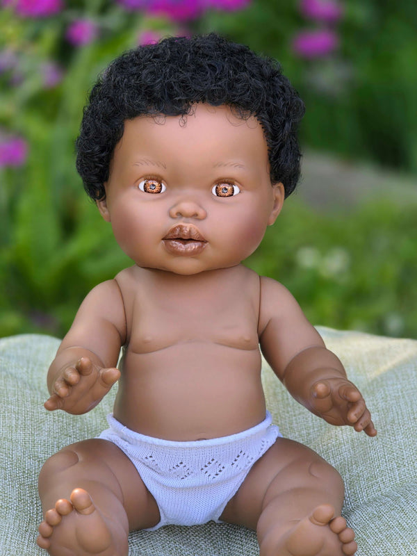 Mini Colettos, Satchel (African Boy Doll with Short Hair)