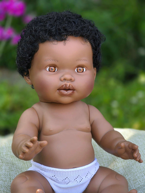 Mini Colettos, Satchel (African Boy Doll with Short Hair)