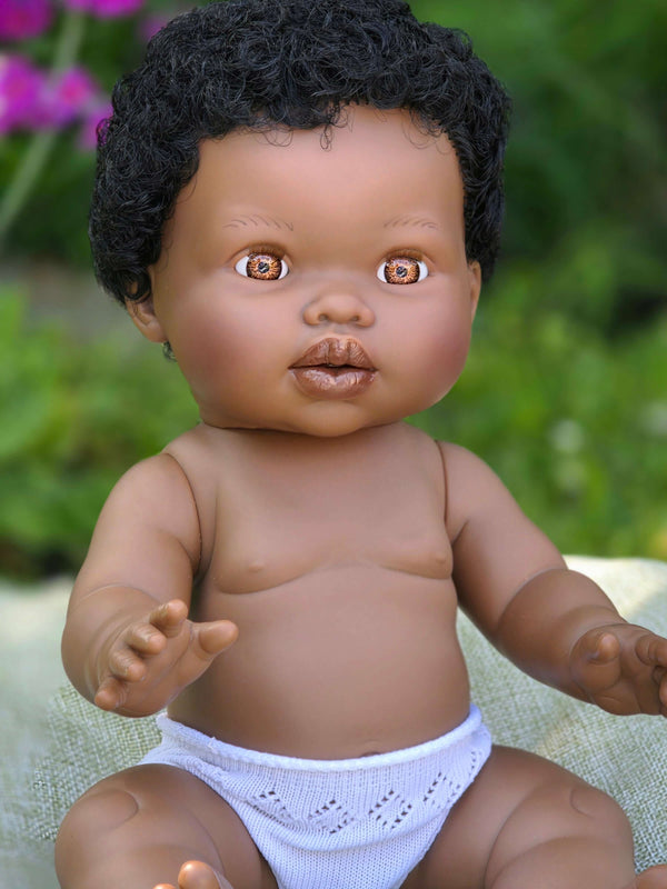 Mini Colettos, Satchel (African Boy Doll with Short Hair)