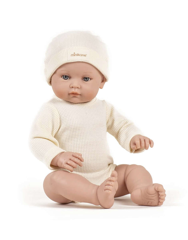 Minikane, Long-Sleeved bodysuit set and Honeycomb Hat (Cream)