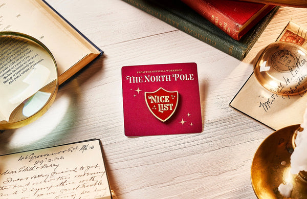 *PRE-ORDER* Nice List Badge Enamel Pin For Christmas & Children (DUE LATE SEPT)