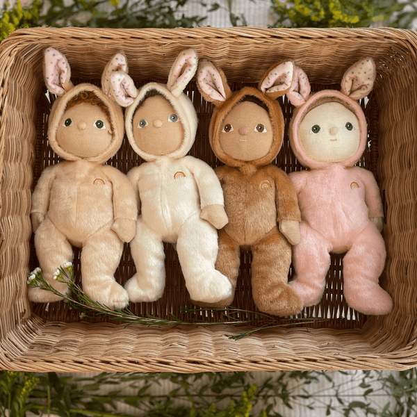 Olli Ella, Dinky Dinkum Doll - Basil Bunny - Cream