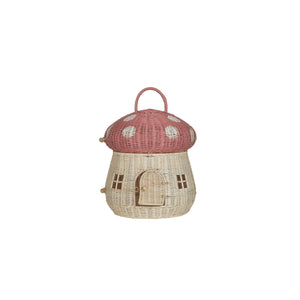 Olli Ella Mushroom Doll House in Musk, a charming pink playhouse for tiny adventurers and Holdie Folk.