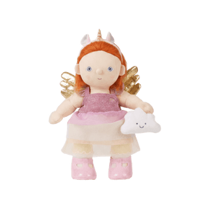 Adorable Olli Ella, Unicorn Outfit Set doll with wings and cloud, perfect for imaginative play and adventures.