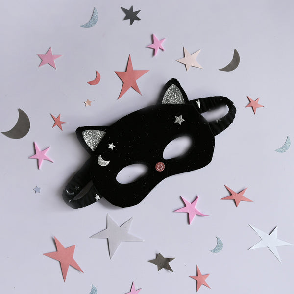 Rockahula, Velvet Black Cat Mask (3-10 Years)