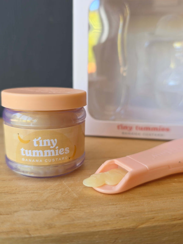 Tiny Harlow, Tiny Tummies Banana Custard Puree Food Jar & Spoon Set