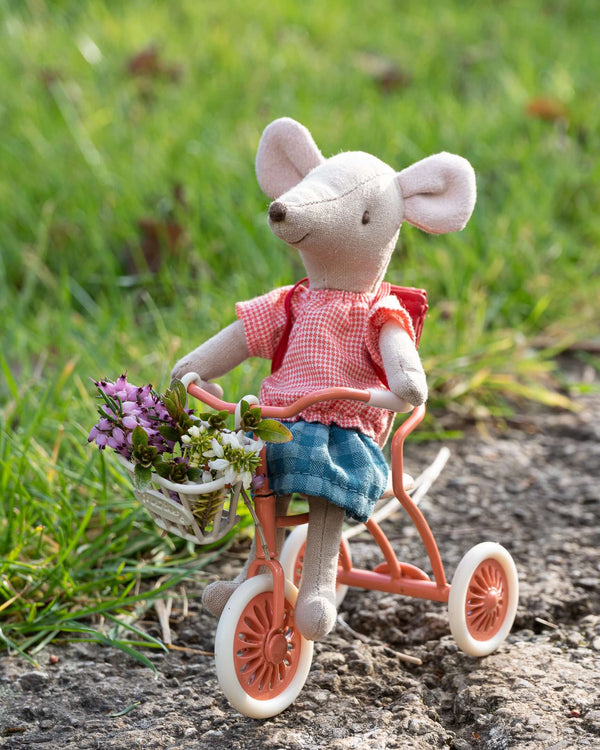 Maileg, Tricycle Mouse, Big Sister with Bag - Red