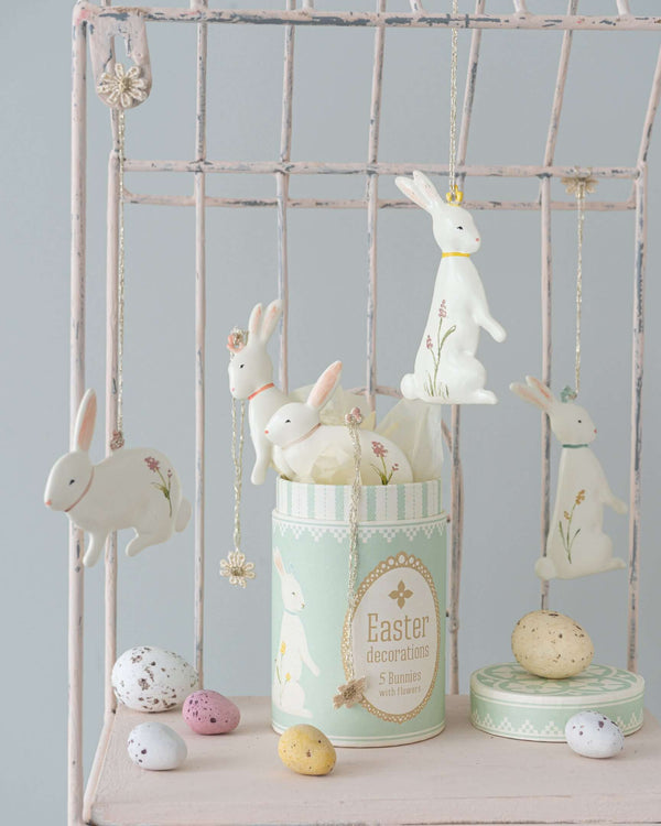 Maileg, Easter Bunny Ornaments, 5 pcs.