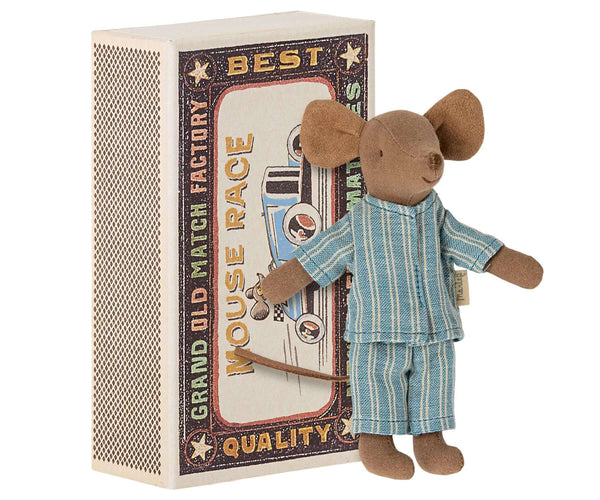 Maileg, Big Brother Mouse w Matchbox in Nightwear