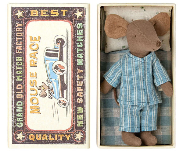 Maileg, Big Brother Mouse w Matchbox in Nightwear