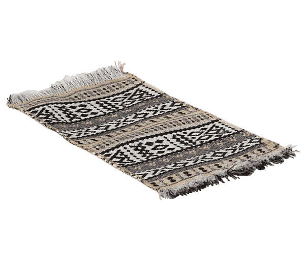 Maileg, Miniature Rectangle Pattern Rug (Black)