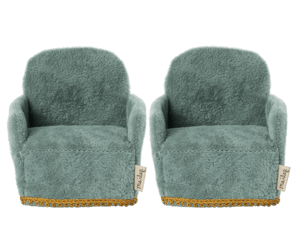Maileg, Blue Chair Set for Mice  (2 pack)